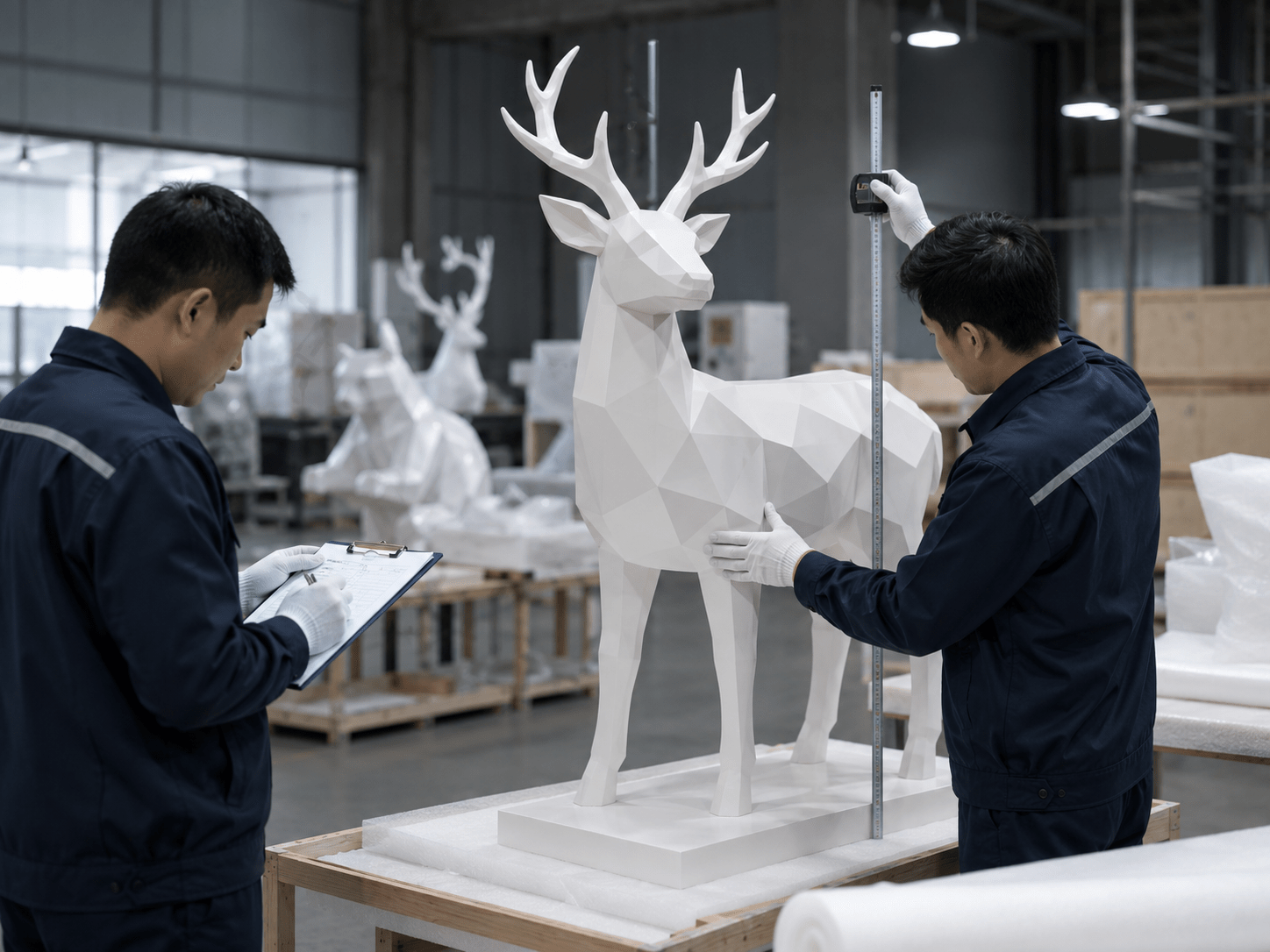 Quality control and final inspection for FRP sculpture
